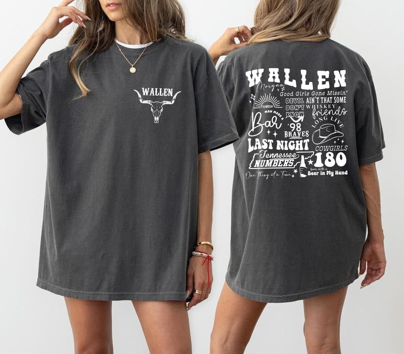 Western Concert Wallen Country Music 2 Sides Girl - Adult & Kids T-Shirts, Sweatshirts & Hoodies apparel design preview 1