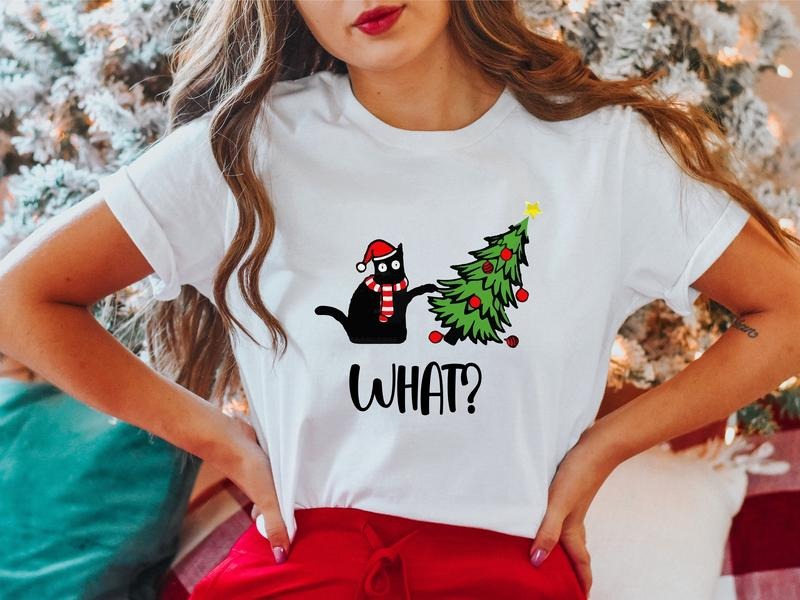 What Cat Funny Black Lover Mother Tree Short Sleeve - Adult & Kids T-Shirts, Sweatshirts & Hoodies apparel design preview 1