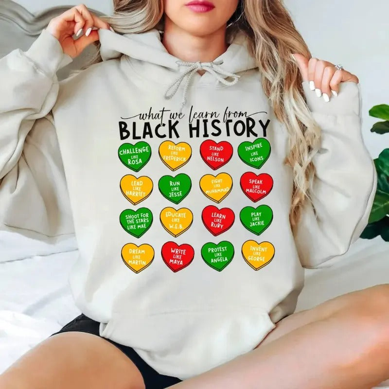 What We Learned Black History Month African American - Adult & Kids T-Shirts, Sweatshirts & Hoodies apparel design preview 1