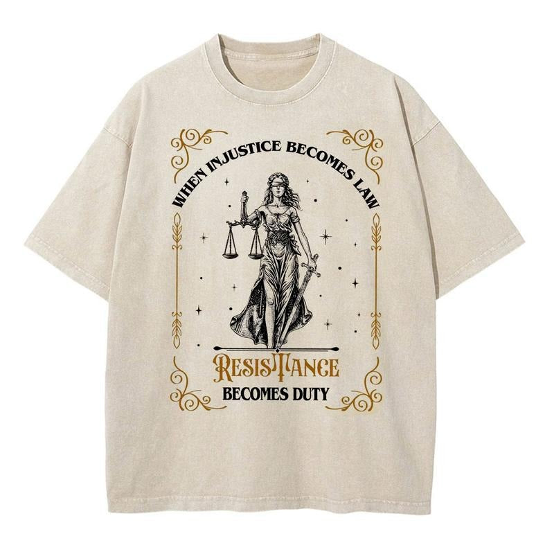 When Injustice Becomes Law Resistance Duty Feminist - Adult & Kids T-Shirts, Sweatshirts & Hoodies apparel design preview 1
