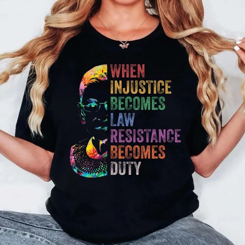 When Injustice Becomes Law Notorious Rbg Political - Adult & Kids T-Shirts, Sweatshirts & Hoodies apparel design preview 1