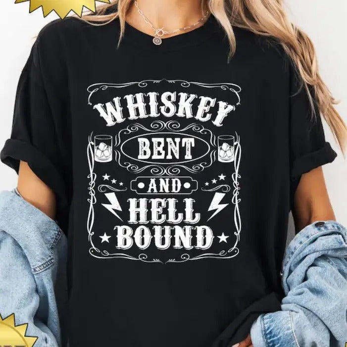 Whiskey Bent Hell Bound Casual Summer Short Sleeve - Adult & Kids T-Shirts, Sweatshirts & Hoodies apparel design preview 1