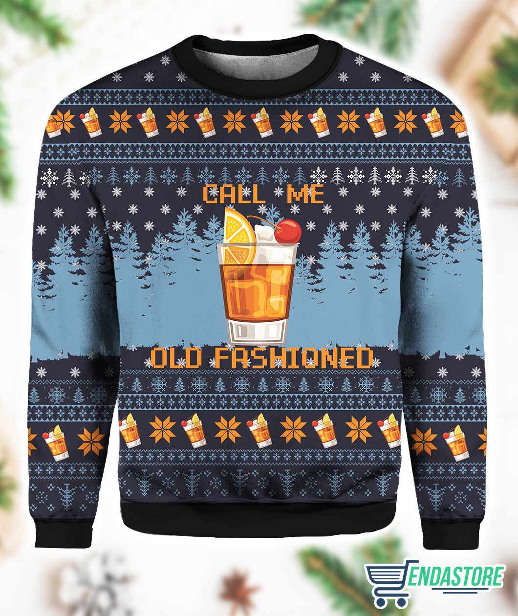Whiskey Call Me Old Fashioned Ugly Christmas Sweater - Holiday Gift product image 3