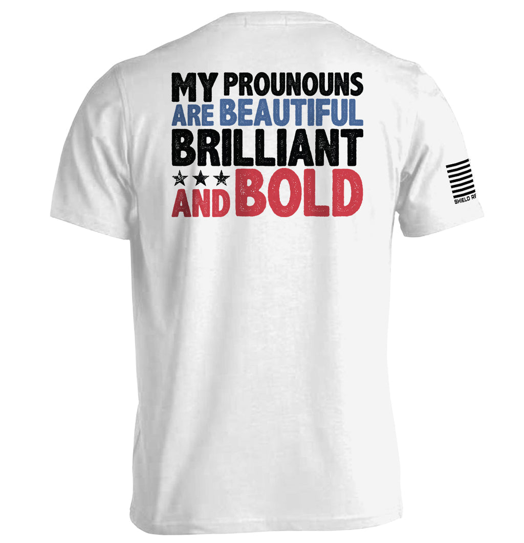 My Pronouns Are Brilliant Bold - Adult & Kids T-Shirts, Sweatshirts & Hoodies apparel design preview 1