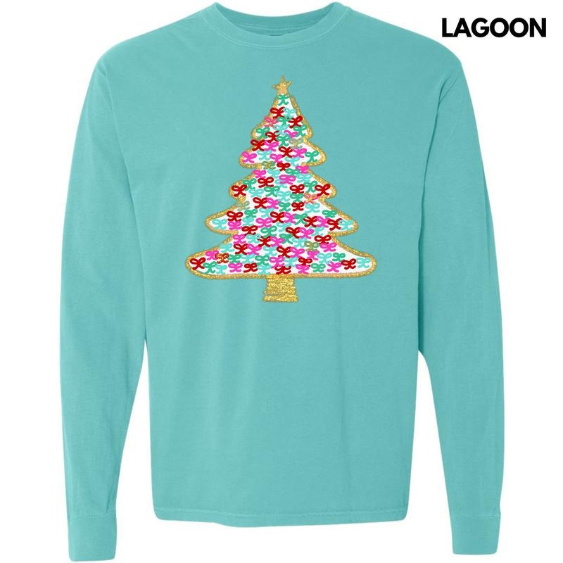 White Bushel Bows Tree Comfort Colors 'NLB' - Adult & Kids T-Shirts, Sweatshirts & Hoodies apparel design preview 1