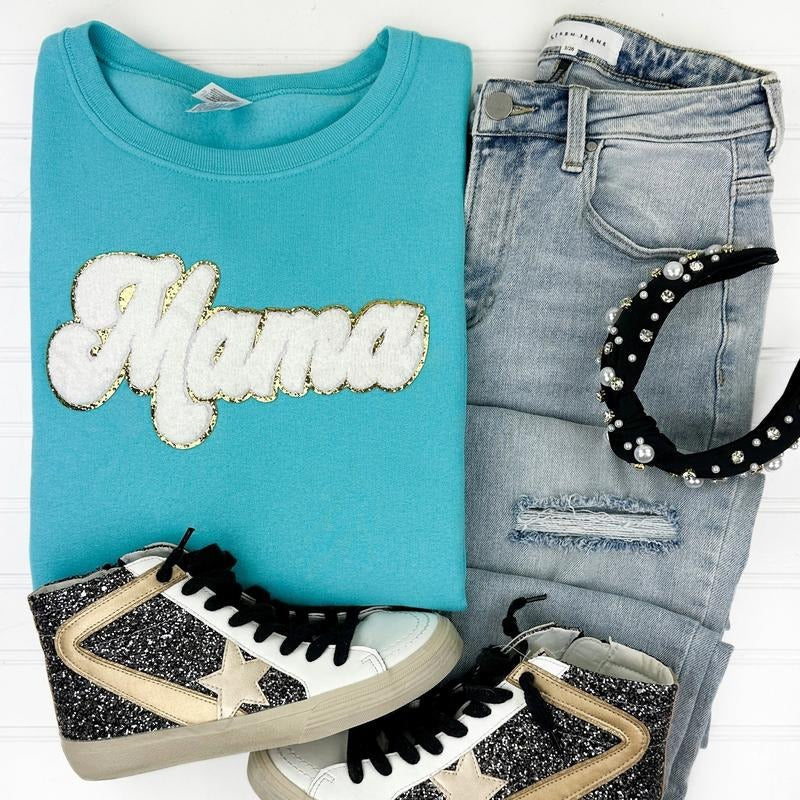 White Chenille Mama Patch - Adult & Kids T-Shirts, Sweatshirts & Hoodies apparel design preview 1