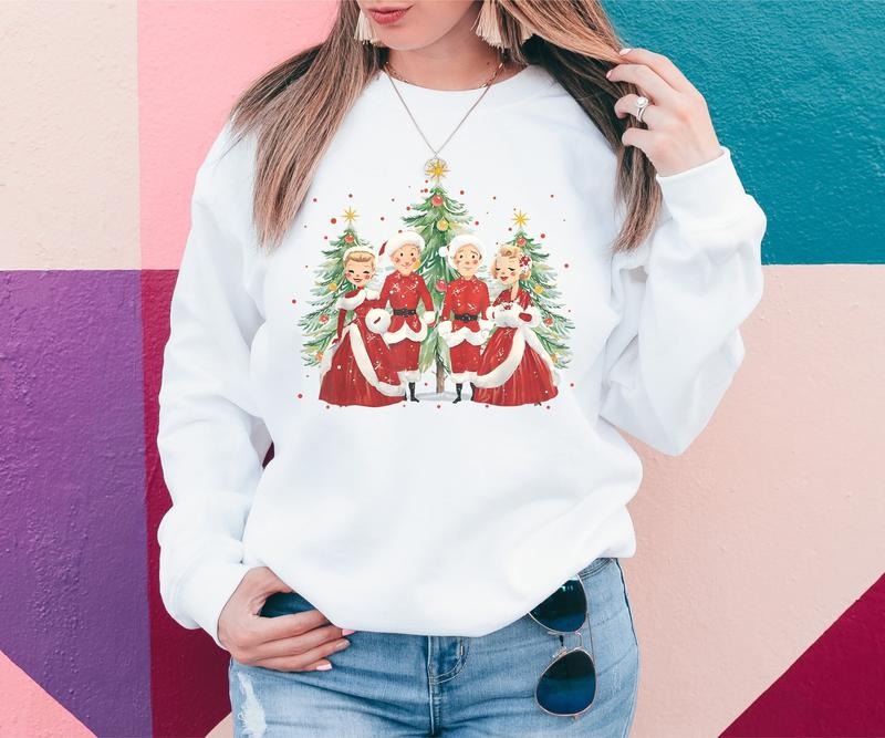 White Classic Movie Xmas Vintage - Adult & Kids T-Shirts, Sweatshirts & Hoodies apparel design preview 1