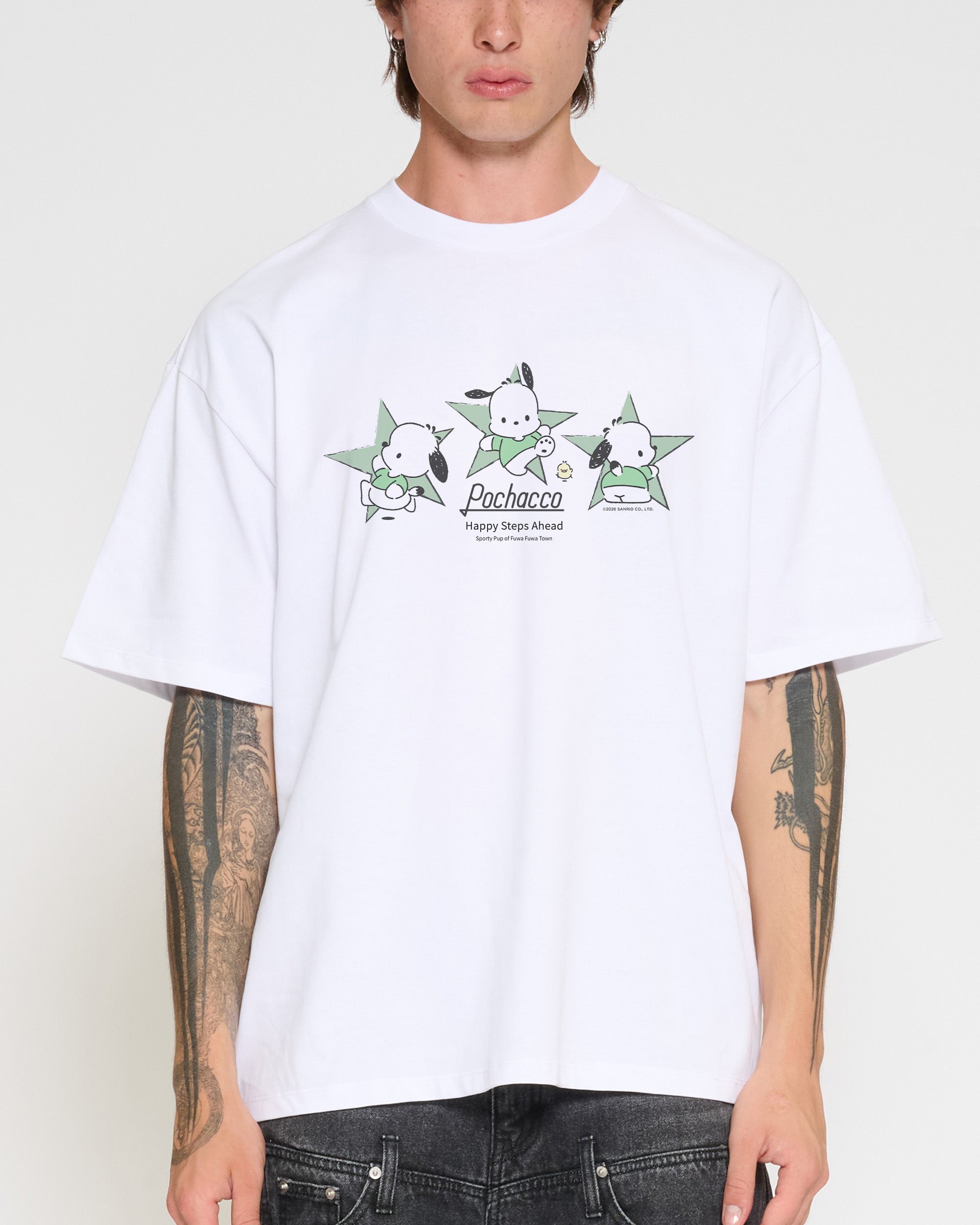 Pochacco Happy Steps Oversized - Adult & Kids T-Shirts, Sweatshirts & Hoodies apparel design preview 1