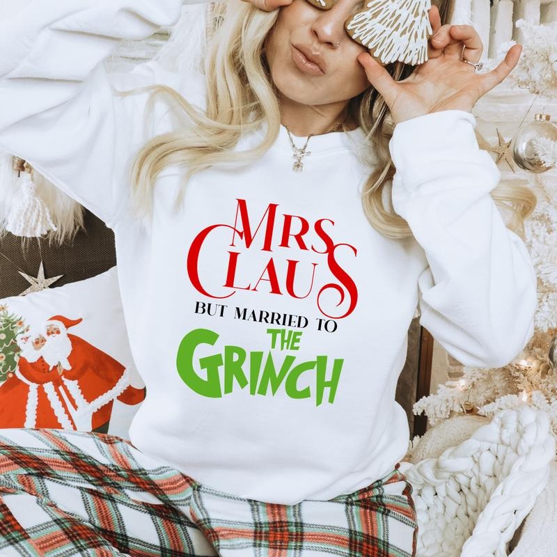 White Mrs Claus Gildan - Adult & Kids T-Shirts, Sweatshirts & Hoodies apparel design preview 1