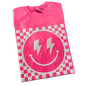 White Puff Checkered Happy Face Comfort Colors - Adult & Kids T-Shirts, Sweatshirts & Hoodies apparel design preview 1