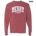 White Varsity Merry Comfort Colors 'NLB' - Adult & Kids T-Shirts, Sweatshirts & Hoodies apparel design preview 1