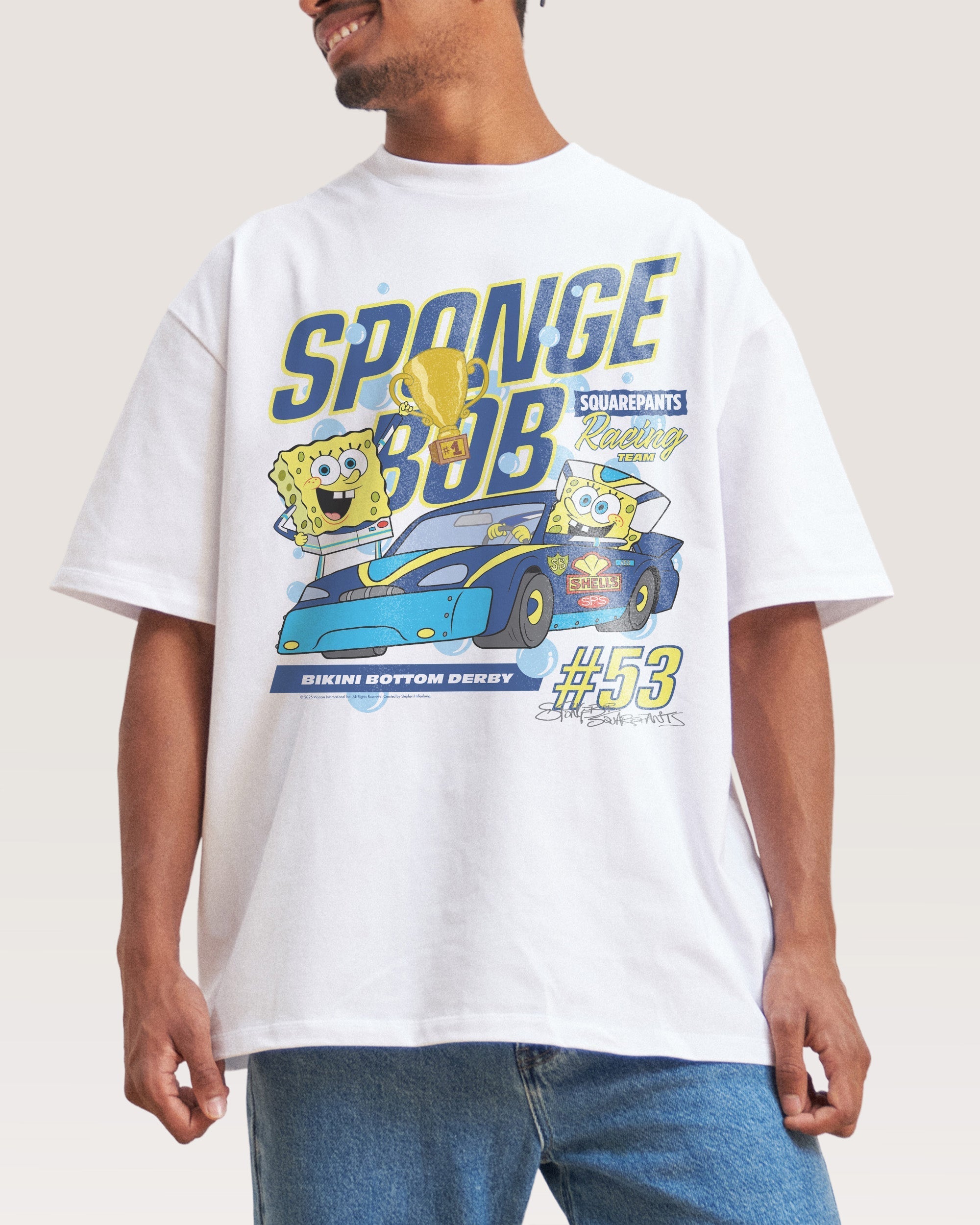 Spongebob Racing Oversized - Adult & Kids T-Shirts, Sweatshirts & Hoodies apparel design preview 1