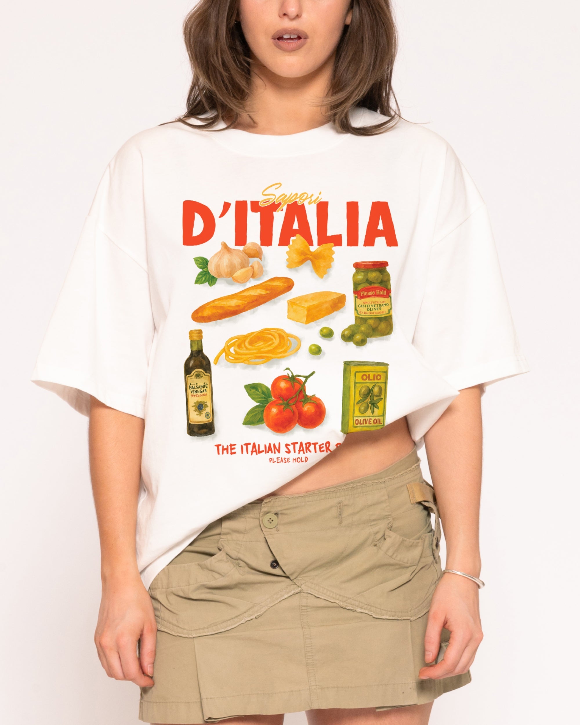 Italian Starter Pack Boxy Crop - Adult & Kids T-Shirts, Sweatshirts & Hoodies apparel design preview 1