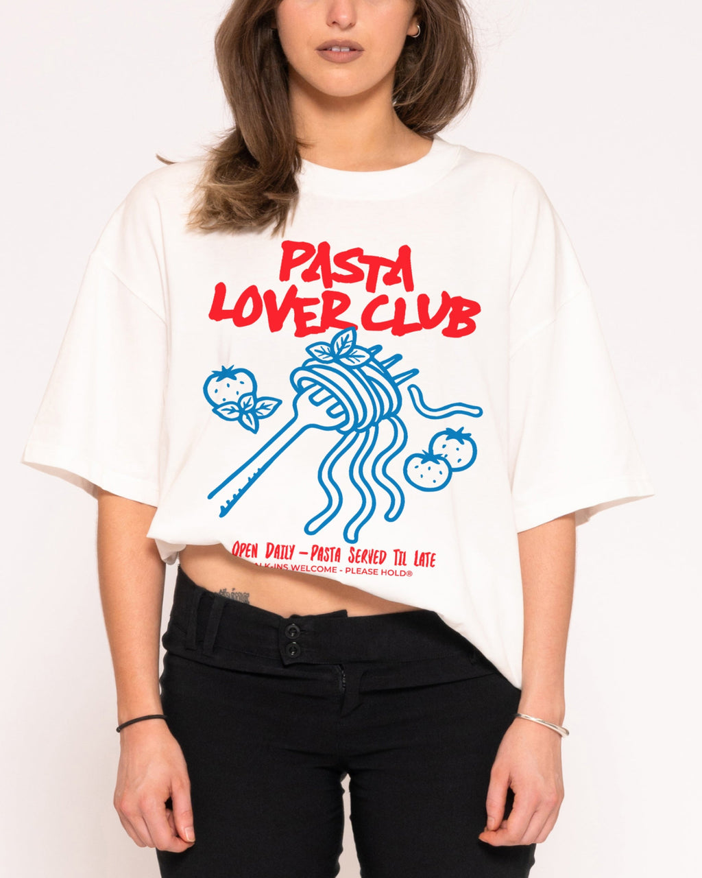 Pasta Lover Club Boxy Crop - Adult & Kids T-Shirts, Sweatshirts & Hoodies apparel design preview 1