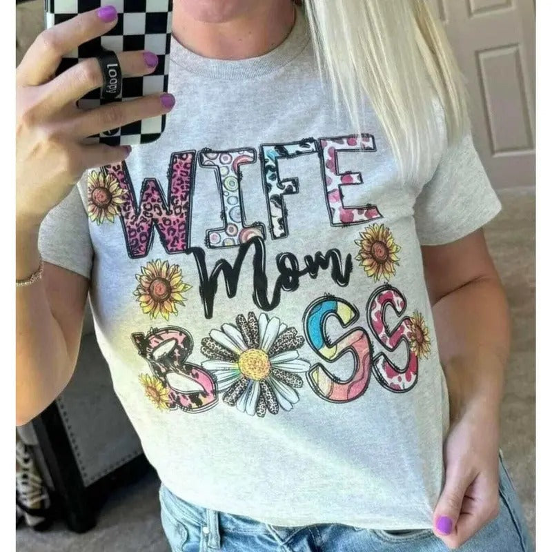 Wife Mom Boss - Adult & Kids T-Shirts, Sweatshirts & Hoodies apparel design preview 1