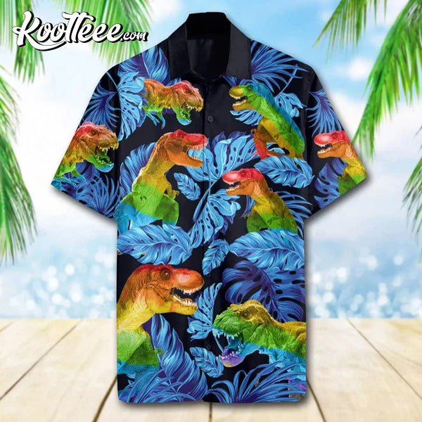 Wild Animal LGBTQ T-Rex Trendy Hawaiian - Adult & Kids T-Shirts, Sweatshirts & Hoodies apparel design preview 1