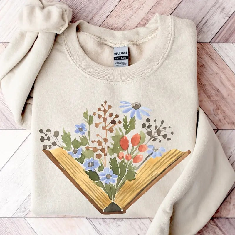 Wildflowers Book Librarian Lovers Bookworms Sellers - Adult & Kids T-Shirts, Sweatshirts & Hoodies apparel design preview 1