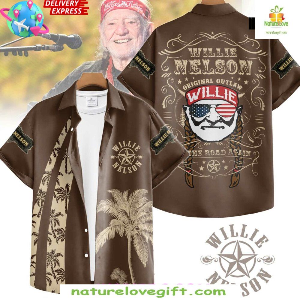 Willie Nelson On The Road Again Special Hawaiian - Adult & Kids T-Shirts, Sweatshirts & Hoodies apparel design preview 1