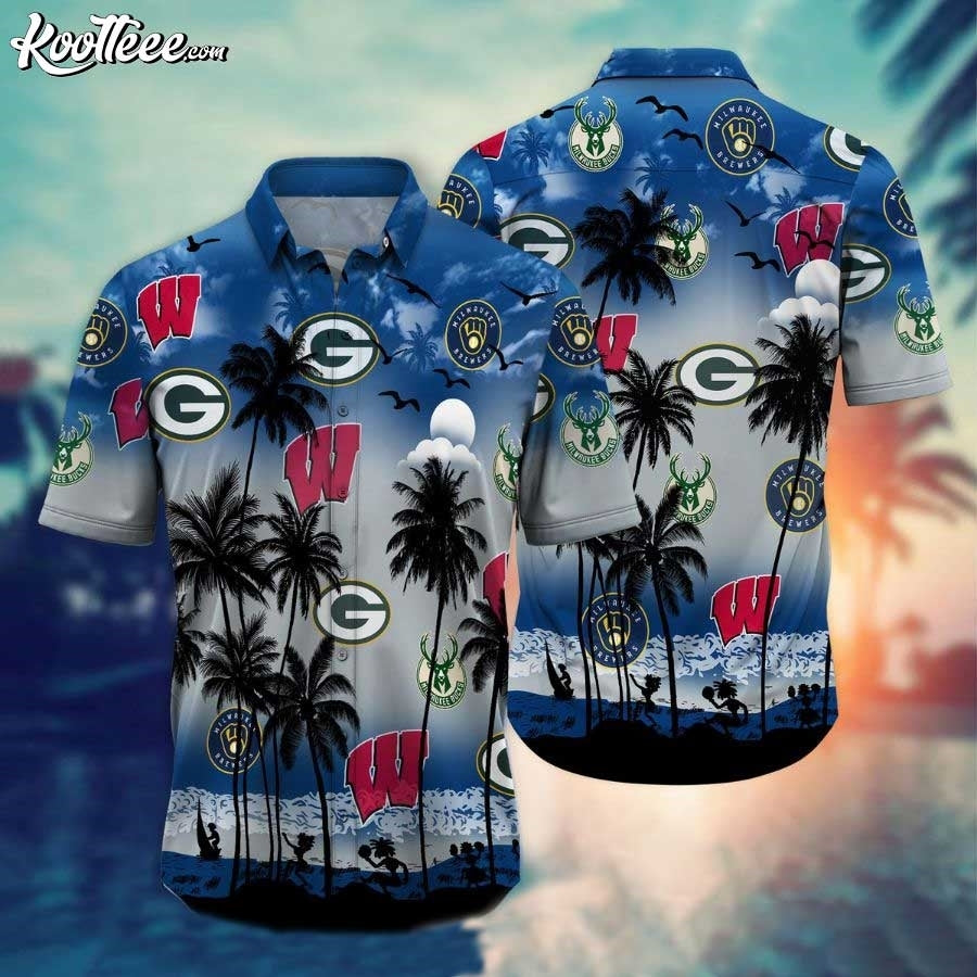 Wisconsin Sports Team Gift For Fan Hawaiian - Adult & Kids T-Shirts, Sweatshirts & Hoodies apparel design preview 1