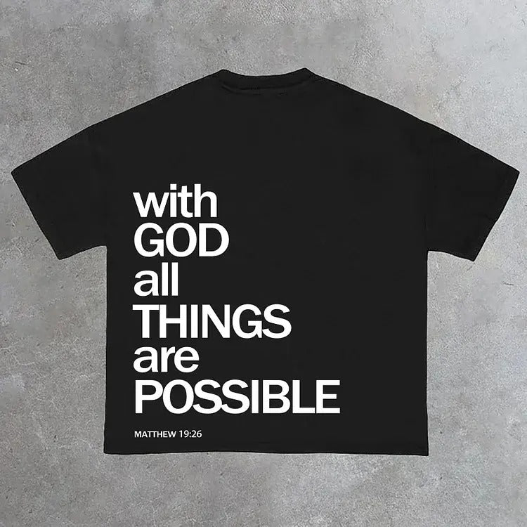 God All Things Are Possible Print Cotton - Adult & Kids T-Shirts, Sweatshirts & Hoodies apparel design preview 1
