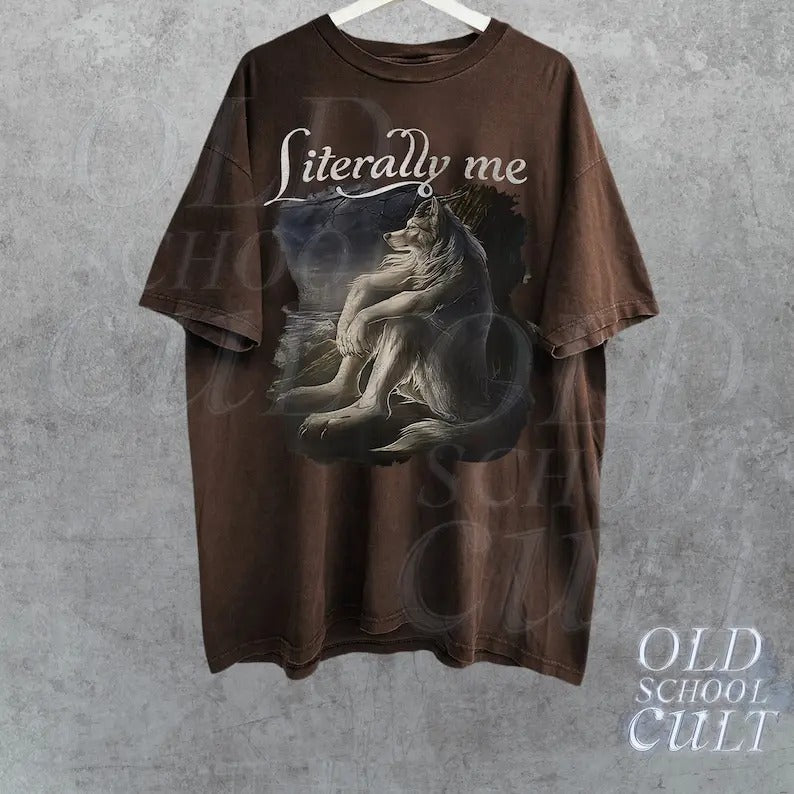 Wolf Funny Vintage Retro Meme Grunge Emo Silly Animal - Adult & Kids T-Shirts, Sweatshirts & Hoodies apparel design preview 1