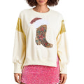 Crew Neck Sequined Boots Slit Casual Daily - Adult & Kids T-Shirts, Sweatshirts & Hoodies apparel design preview 1
