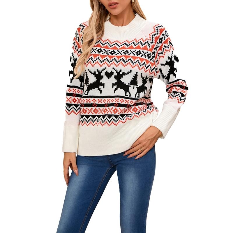 Comfy Casual Elk Print Warm Basic Knitwear Fall - Adult & Kids T-Shirts, Sweatshirts & Hoodies apparel design preview 1