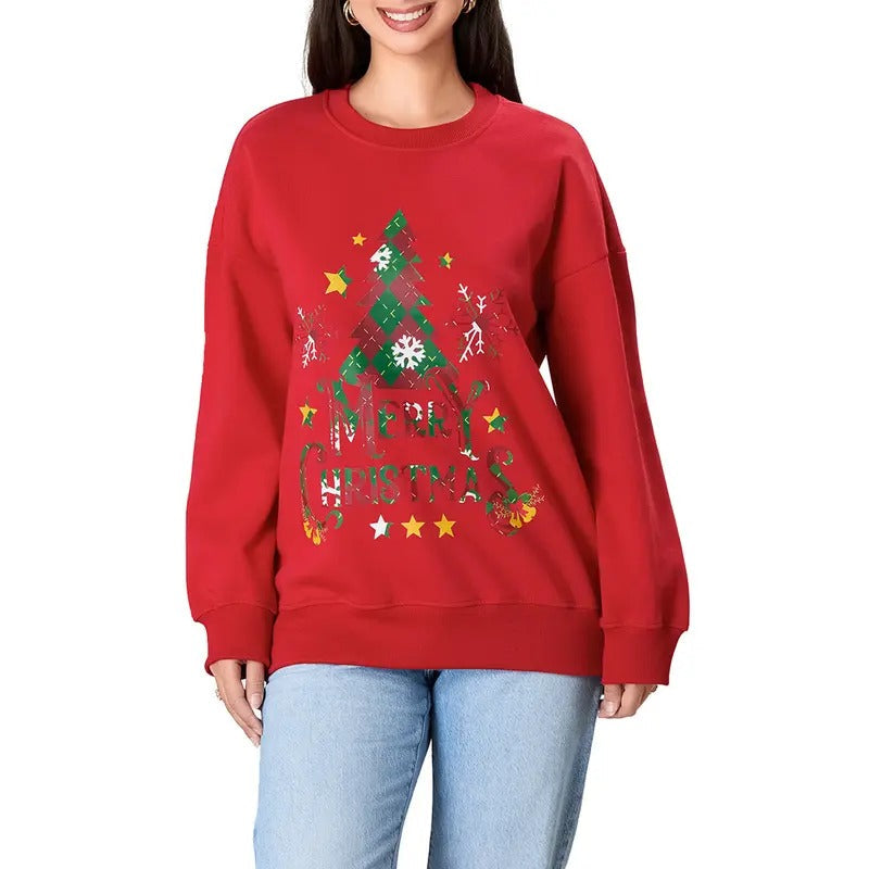 Cute Tree Letter Print Casual Fall Workout Tops - Adult & Kids T-Shirts, Sweatshirts & Hoodies apparel design preview 1