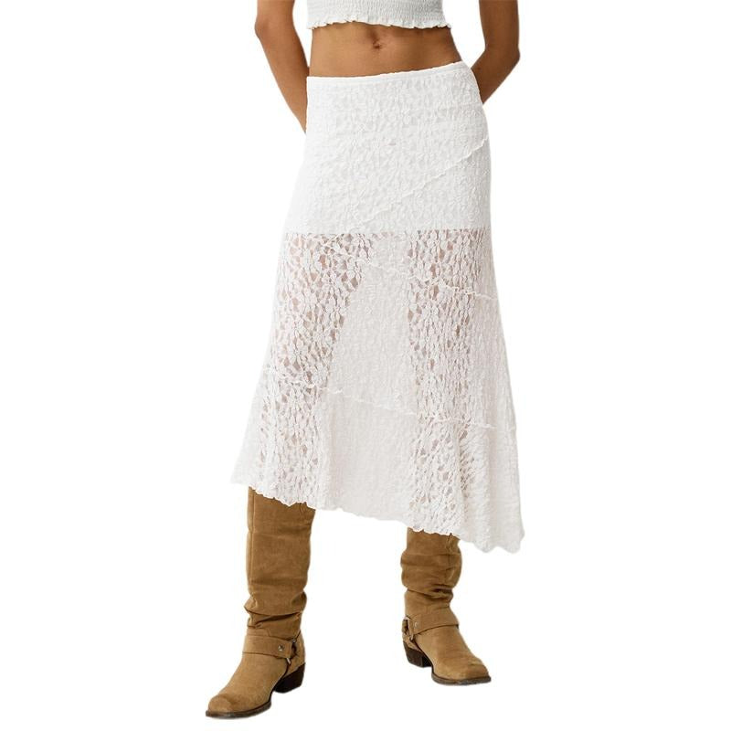 Lace Skirt Low Waist Patchwork Summer Long Casual - Adult & Kids T-Shirts, Sweatshirts & Hoodies apparel design preview 1