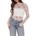 Sheer Tops Floral Lace Mock Neck Casual Parties Beach - Adult & Kids T-Shirts, Sweatshirts & Hoodies apparel design preview 1