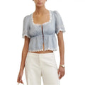 Square Neck Short Sleeve Tie Up Patchwork Summer Tops - Adult & Kids T-Shirts, Sweatshirts & Hoodies apparel design preview 1