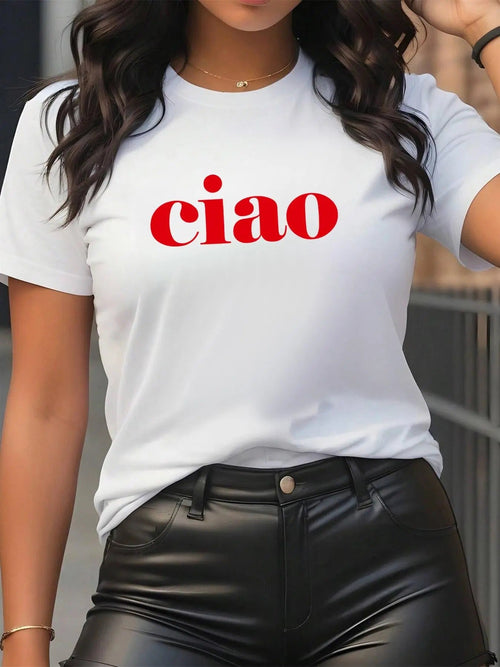 "Ciao" Letter Print Round Neck Casual Short Sleeve - Adult & Kids T-Shirts, Sweatshirts & Hoodies apparel design preview 1