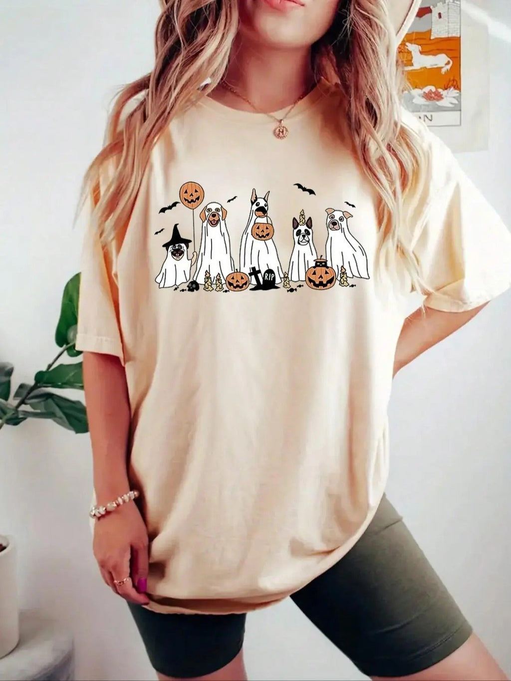 Animal Pumpkin Print Drop Shoulder Casual Half Sleeve - Adult & Kids T-Shirts, Sweatshirts & Hoodies apparel design preview 1