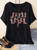 Boot Print Round Neck Vintage Casual Short Sleeve - Adult & Kids T-Shirts, Sweatshirts & Hoodies apparel design preview 1