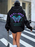 Butterfly Letter Print Casual Hooded Daily Outdoor - Adult & Kids T-Shirts, Sweatshirts & Hoodies apparel design preview 1