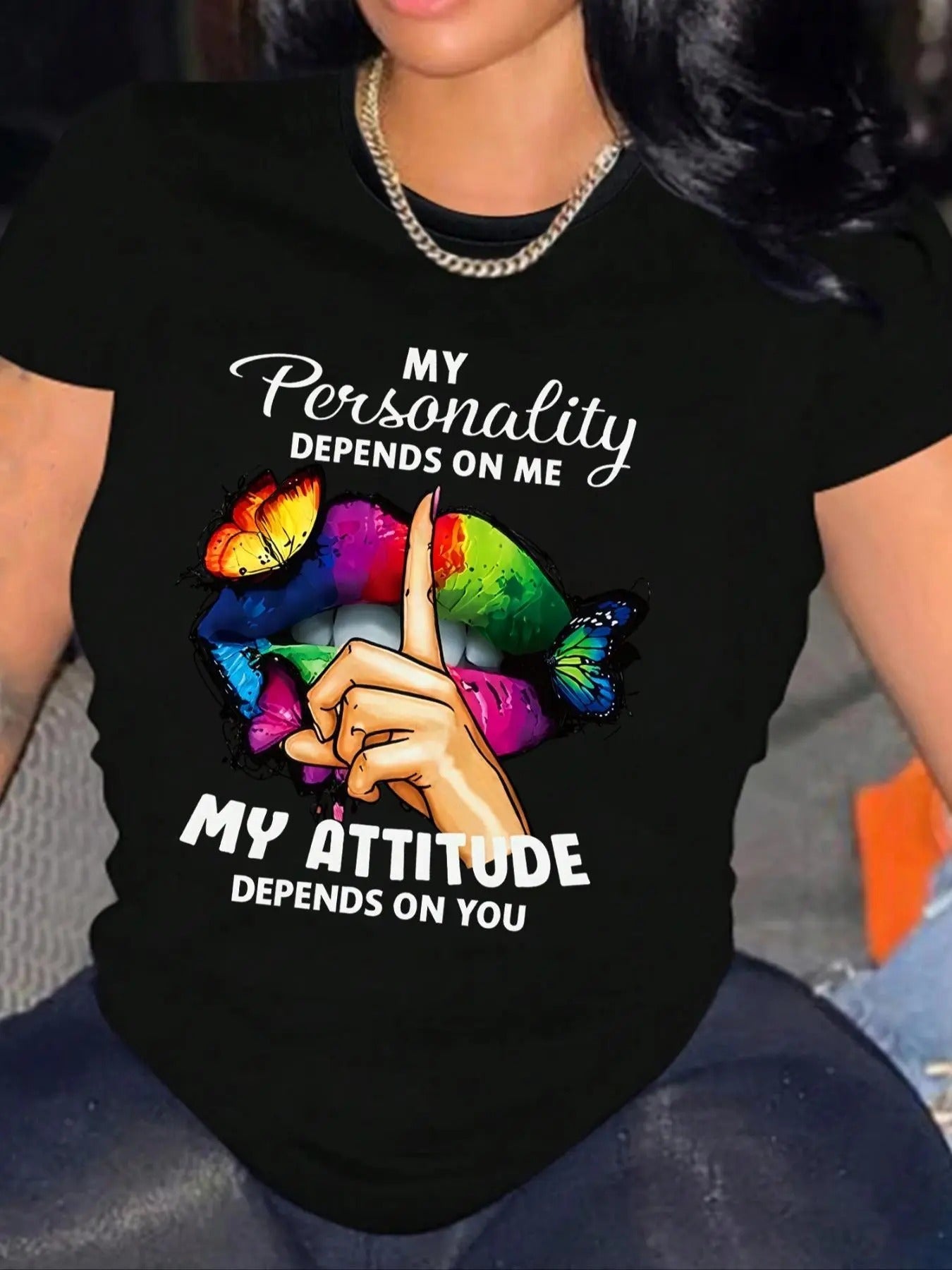 Butterfly Letter Print Round Neck Casual Crew Daily - Adult & Kids T-Shirts, Sweatshirts & Hoodies apparel design preview 1
