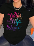 Butterfly Letter Print Round Neck Casual Short Sleeve - Adult & Kids T-Shirts, Sweatshirts & Hoodies apparel design preview 1
