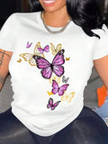 Butterfly Print Round Neck Casual Crew Daily Vacation - Adult & Kids T-Shirts, Sweatshirts & Hoodies apparel design preview 1