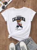 Cartoon Bear Letter Print Round Neck Casual Short - Adult & Kids T-Shirts, Sweatshirts & Hoodies apparel design preview 1