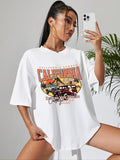 Cartoon Car Print Round Neck Casual Drop Shoulder - Adult & Kids T-Shirts, Sweatshirts & Hoodies apparel design preview 1