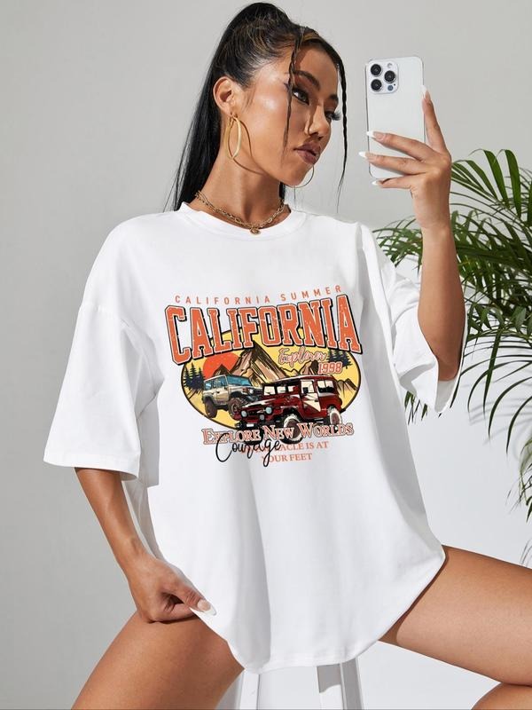 Cartoon Car Print Round Neck Casual Drop Shoulder - Adult & Kids T-Shirts, Sweatshirts & Hoodies apparel design preview 1