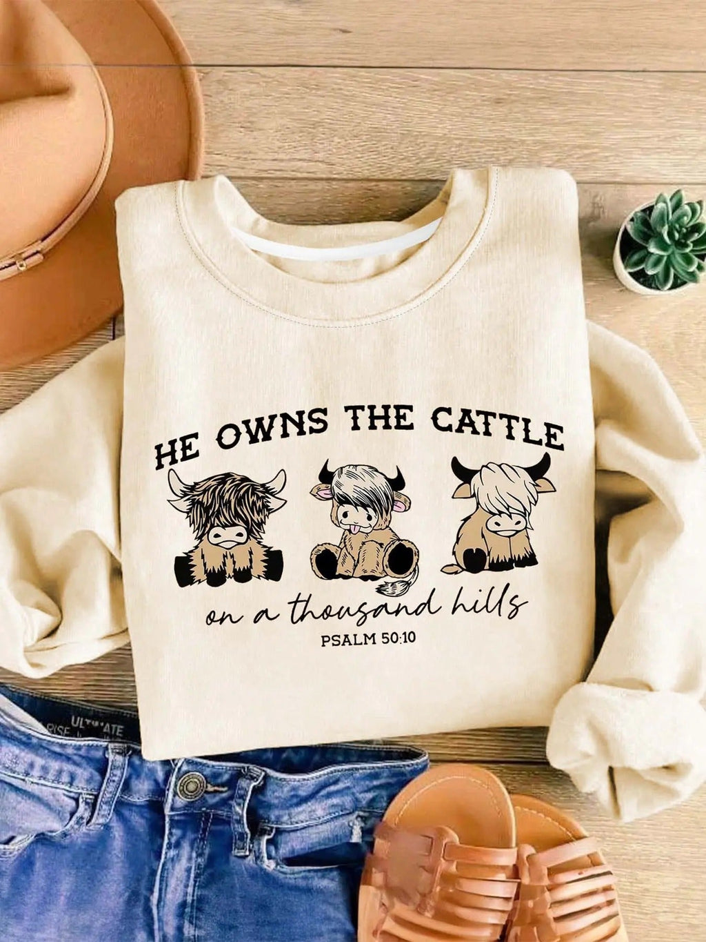 Cartoon Cow Letter Print Crew Neck Casual Daily - Adult & Kids T-Shirts, Sweatshirts & Hoodies apparel design preview 1