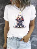 Cartoon Dog Print Round Neck Casual Crew Daily - Adult & Kids T-Shirts, Sweatshirts & Hoodies apparel design preview 1