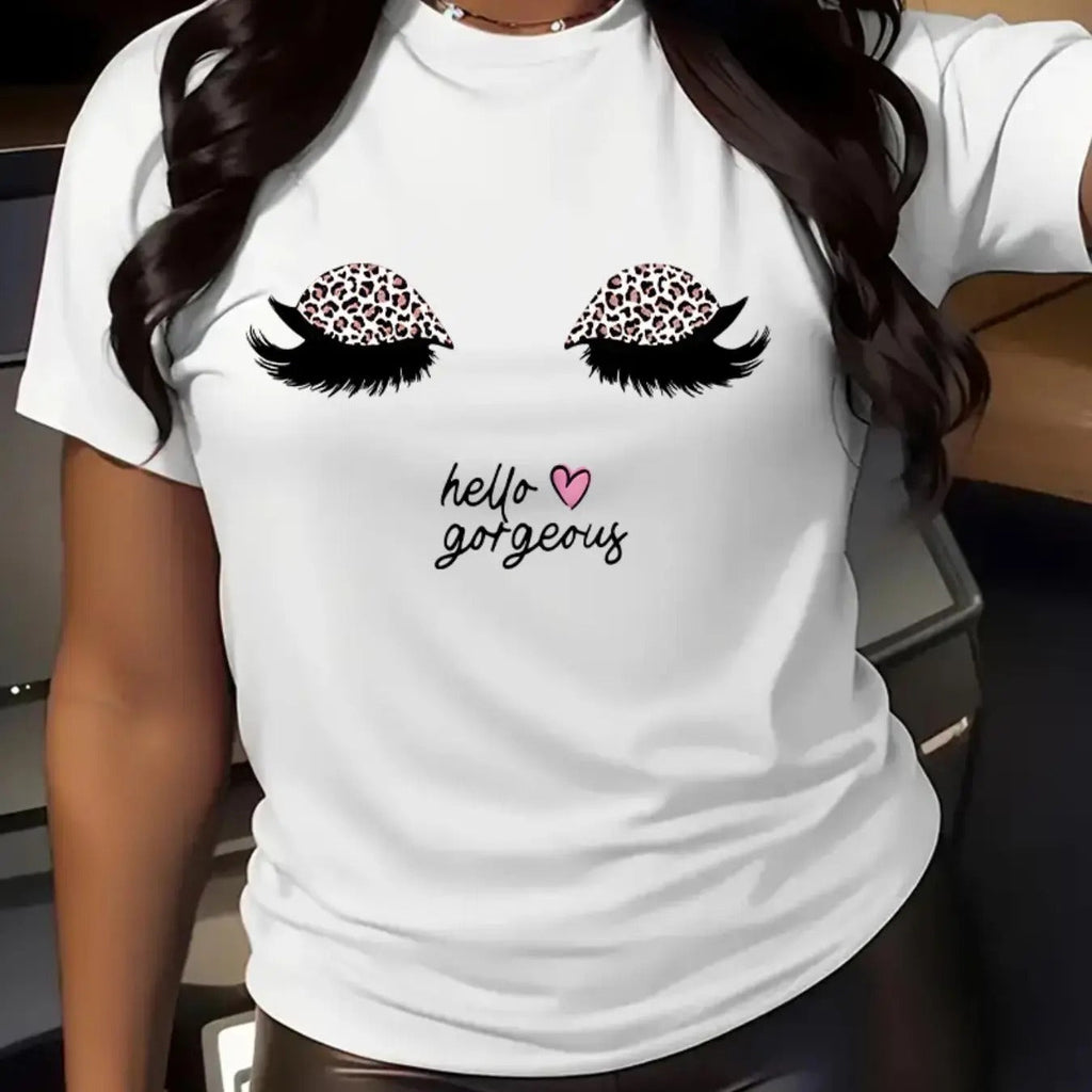 Cartoon Eyelash Letter Print Round Neck Casual Crew - Adult & Kids T-Shirts, Sweatshirts & Hoodies apparel design preview 1