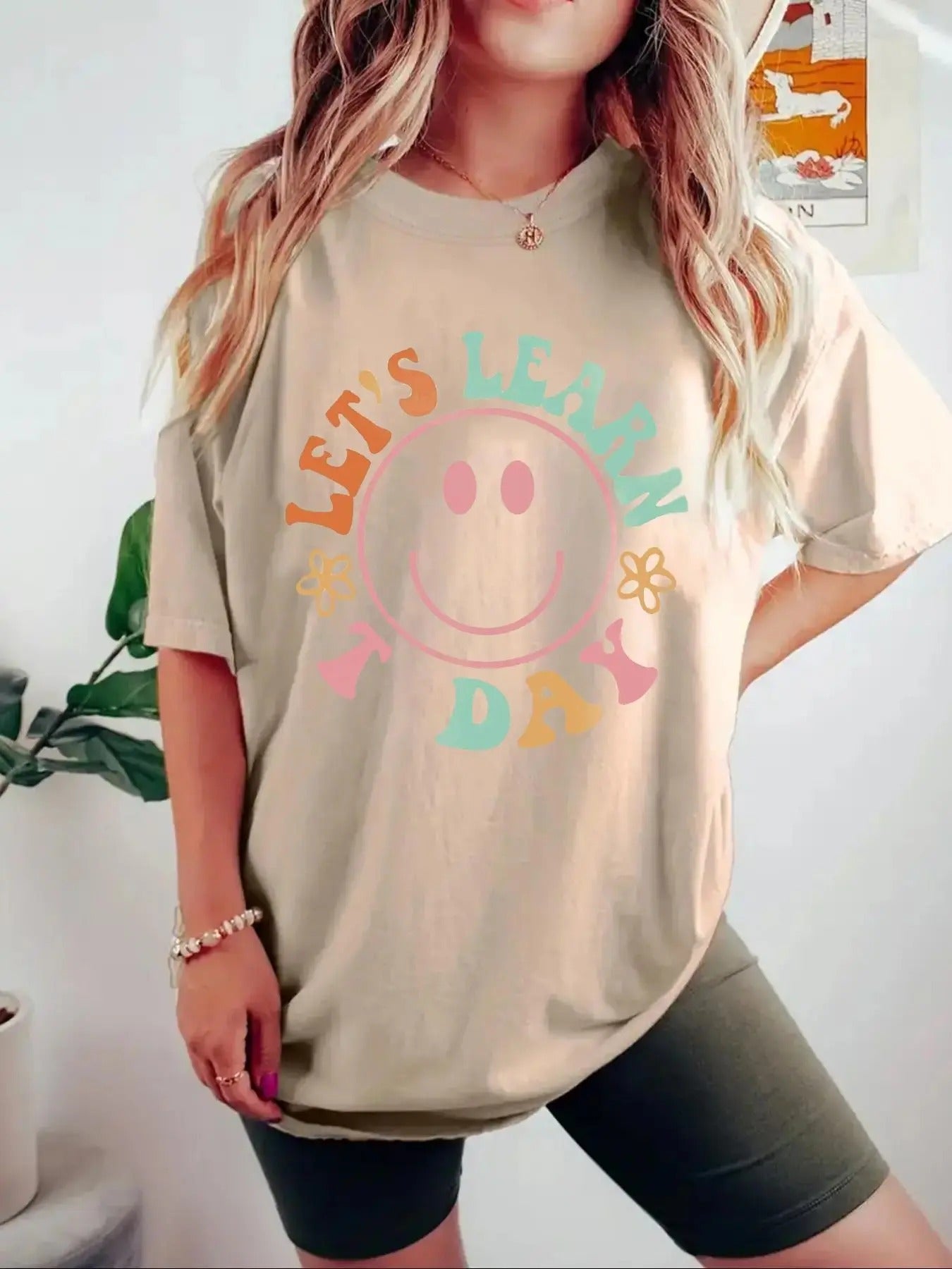 Cartoon Face Letter Print Drop Shoulder Casual Half - Adult & Kids T-Shirts, Sweatshirts & Hoodies apparel design preview 1