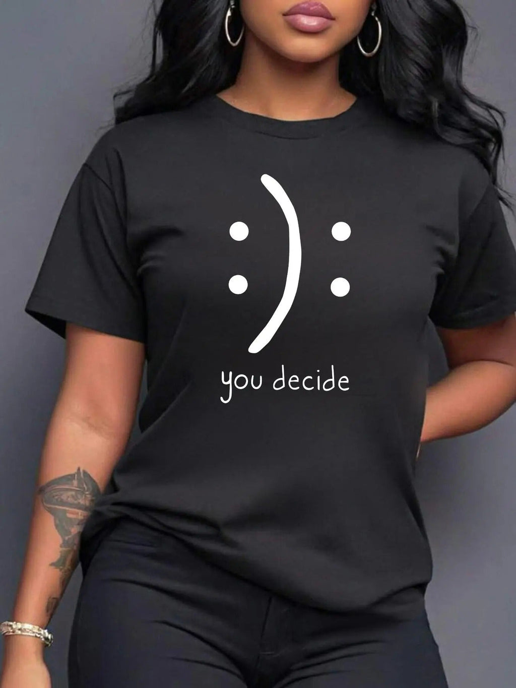 Cartoon Face Letter Print Drop Shoulder Casual Short - Adult & Kids T-Shirts, Sweatshirts & Hoodies apparel design preview 1