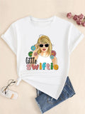 Cartoon Figure Letter Print Round Neck Casual Short - Adult & Kids T-Shirts, Sweatshirts & Hoodies apparel design preview 1