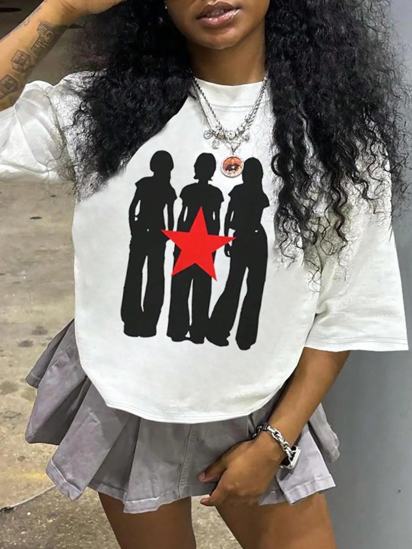 Cartoon Figure Star Print Round Neck Casual Short - Adult & Kids T-Shirts, Sweatshirts & Hoodies apparel design preview 1