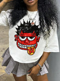 Cartoon Figure Print Round Neck Casual Drop Shoulder - Adult & Kids T-Shirts, Sweatshirts & Hoodies apparel design preview 1