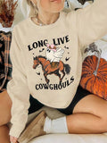 Cartoon Ghost Horse Letter Print Drop Shoulder Casual - Adult & Kids T-Shirts, Sweatshirts & Hoodies apparel design preview 1